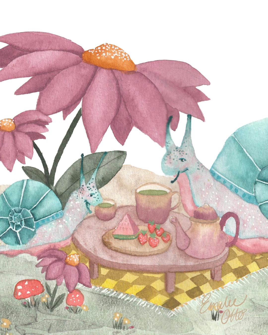 Snail Tea - Art Print