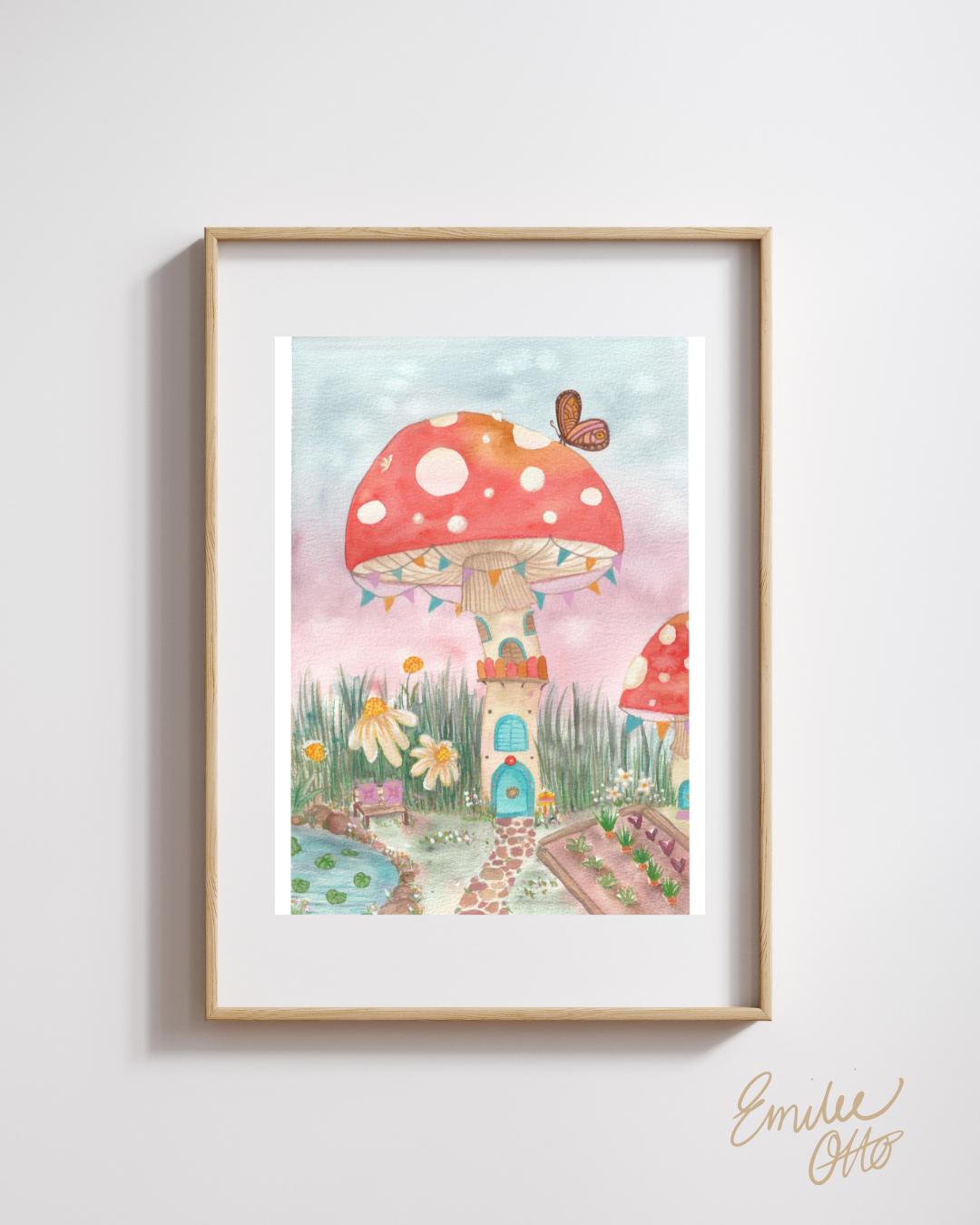 Mushroom Mansion - Art Print