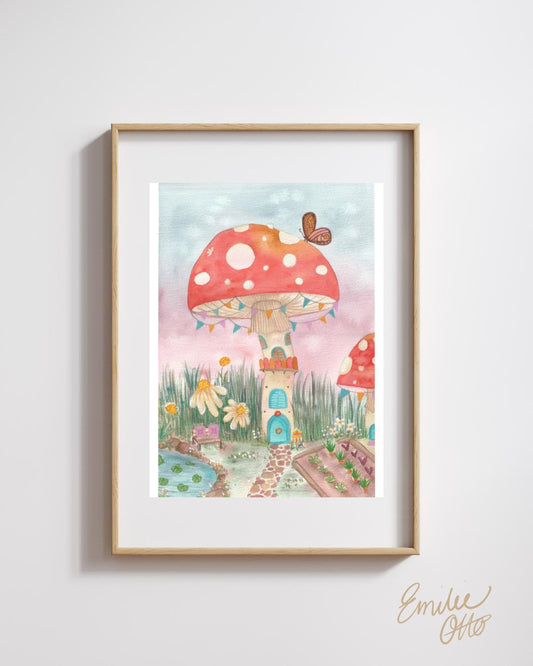 Mushroom Mansion - Art Print