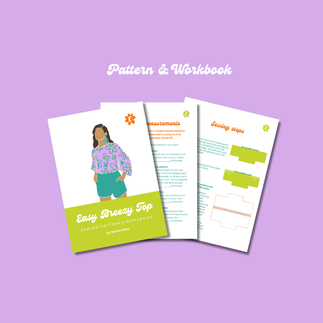 EASY BREEZY TOP + 2 Bonus variations- PDF indie sewing pattern workbook