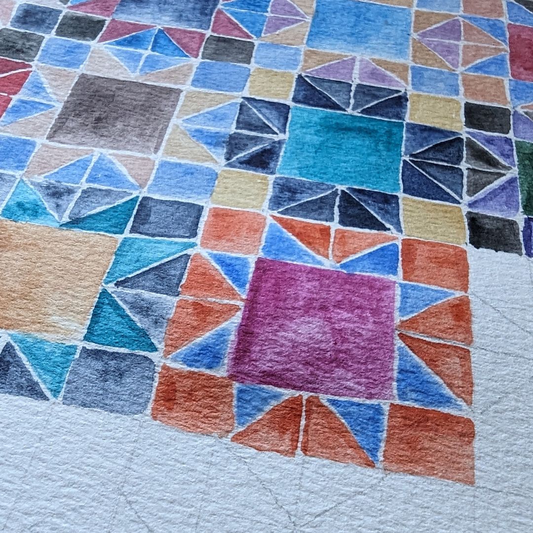 Watercolour Quilt Tracker - Digital Download