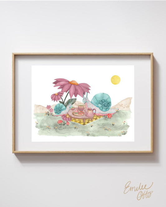 Snail Tea - Art Print