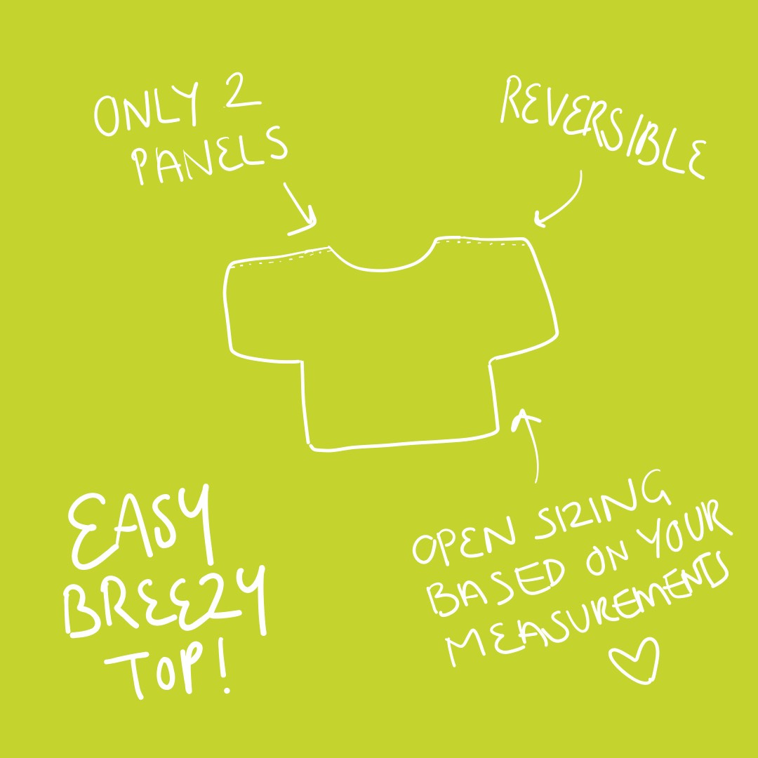 EASY BREEZY TOP + 2 Bonus variations- PDF indie sewing pattern workbook