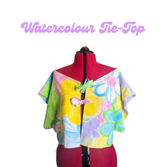 PROJECT PACK: Watercolour Tie Top - Sewing Pattern + DIY Fabric combo